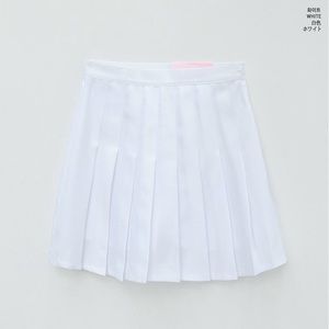 White Korean Pleated Tennis Skirt Size Large
